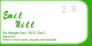 emil mill business card